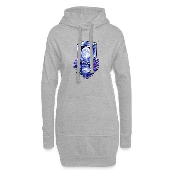 Fusion du cube au clair de lune - Sweat-shirt à capuche long Femme - gris chiné - Devant