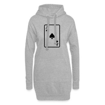 Pik-Ass - Hoodie-Kleid - Grau meliert - Vorne