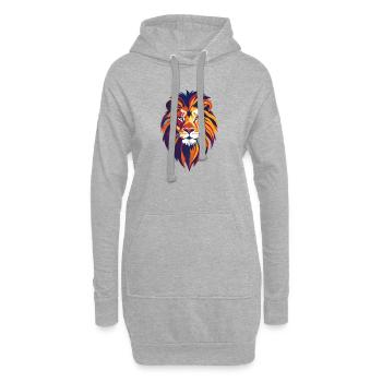 Farbenfroher Löwenkopf abstrakt bunt Löwe Kunst - Hoodie-Kleid - Grau meliert - Vorne