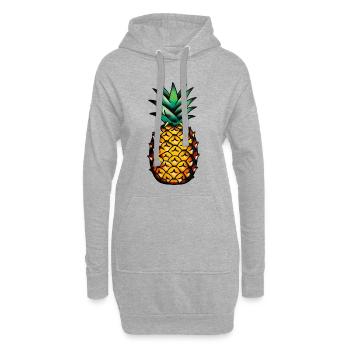 Tatouage classique : ananas - Sweat-shirt à capuche long Femme - gris chiné - Devant