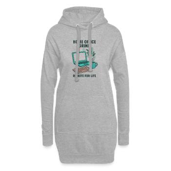 Design Home Office Grind Setup Télétravail Calme - Sweat-shirt à capuche long Femme - gris chiné - Devant
