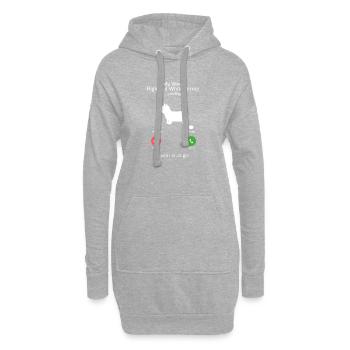 Westie appelle le drôle de West Highland Terrier - Sweat-shirt à capuche long Femme - gris chiné - Devant