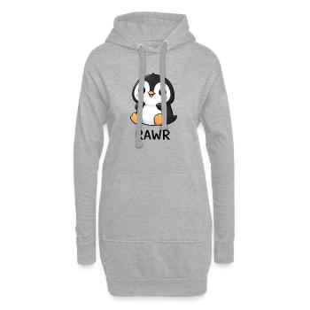 Süßer Pinguin Cartoon mit Seerose Lachen Freude - Hoodie-Kleid - Grau meliert - Vorne