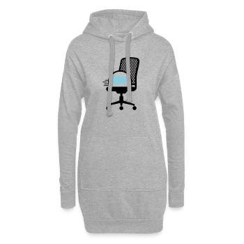  Hamsterrad auf Bürostuhl - Hoodie-Kleid - Grau meliert - Vorne