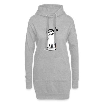 Katzenkopfhörer Kuschelbeat - Hoodie-Kleid - Grau meliert - Vorne