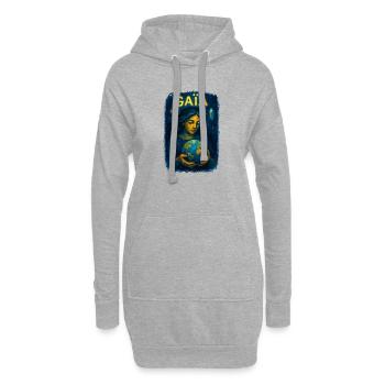 Gaia – Mutter Natur – Baum des Lebens - Hoodie-Kleid - Grau meliert - Vorne