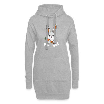 QW_NAC_SZARY_Z_BIALYM_NAPISEM - Sweat-shirt à capuche long Femme - gris chiné - Devant