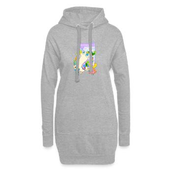 Zwiebelpferd-Plüschtier - Hoodie-Kleid - Grau meliert - Vorne