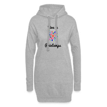 FRÜHLING. CHERRY. GARDEN. NATUR. FLOWER. FLOWER. - Hoodie-Kleid - Grau meliert - Vorne