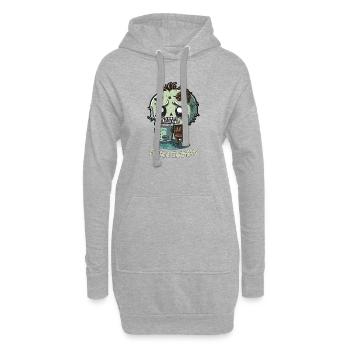Kaffeemonster  - Koffein Zombie - Morgenmuffel - Hoodie-Kleid - Grau meliert - Vorne