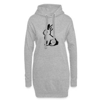 Lièvre - Sweat-shirt à capuche long Femme - gris chiné - Devant