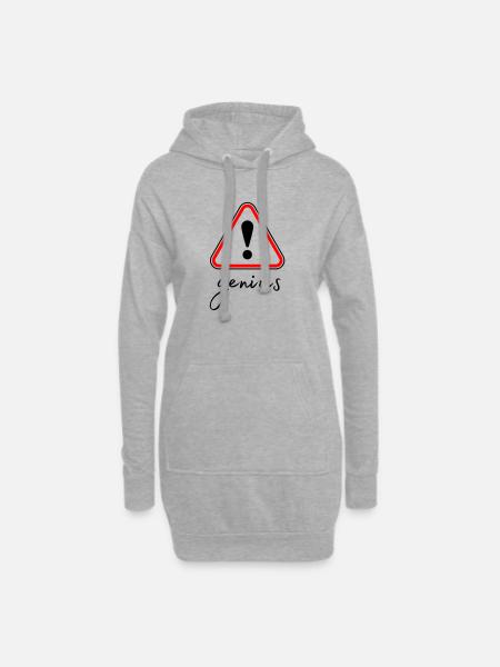 Minimalist Red Triangle - Hoodie Dress - heather grey