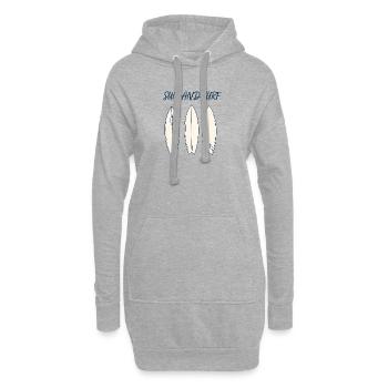 Conception vintage de planche de surf Sun and Surf - Sweat-shirt à capuche long Femme - gris chiné - Devant