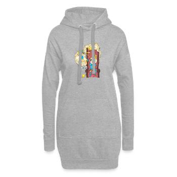 Dragon et oignon - Sweat-shirt à capuche long Femme - gris chiné - Devant