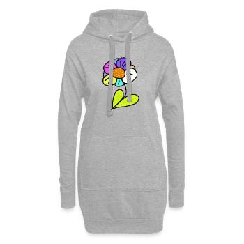 Jardinier des enfants du jardin de fleurs - Sweat-shirt à capuche long Femme - gris chiné - Devant