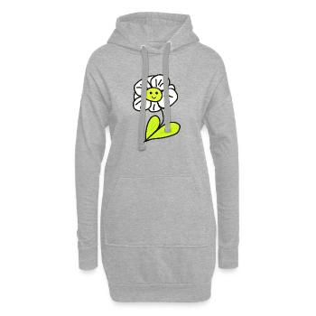 Fröhliche Blume Blumen Kinder - Hoodie-Kleid - Grau meliert - Vorne