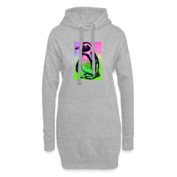 pingouin - Sweat-shirt à capuche long Femme - gris chiné - Devant