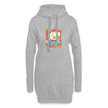 Der Drache und das Boot - Hoodie-Kleid - Grau meliert - Vorne