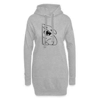 Petit monstre mignon - Sweat-shirt à capuche long Femme - gris chiné - Devant