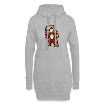 Boxendes Faultier kämpfer - Hoodie-Kleid - Grau meliert - Vorne