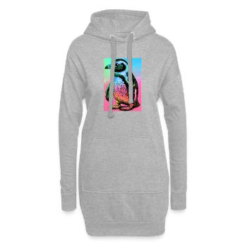pingouin - Sweat-shirt à capuche long Femme - gris chiné - Devant
