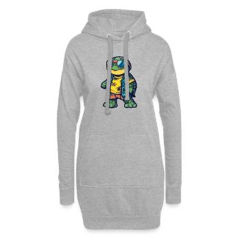 Turtle Comic Holiday - Sweat-shirt à capuche long Femme - gris chiné - Devant