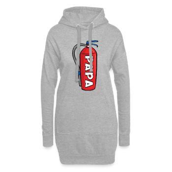 Baby verkünden - Feuerwehrmann Papa - Hoodie-Kleid - Grau meliert - Vorne