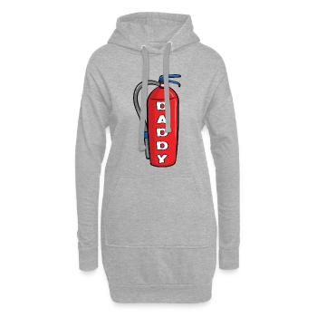 Papa extincteur - Sweat-shirt à capuche long Femme - gris chiné - Devant