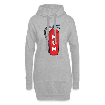 Maman extincteur - Sweat-shirt à capuche long Femme - gris chiné - Devant