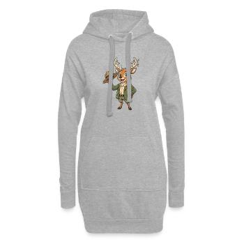 Waldpfad Ranger Reh - Hoodie-Kleid - Grau meliert - Vorne