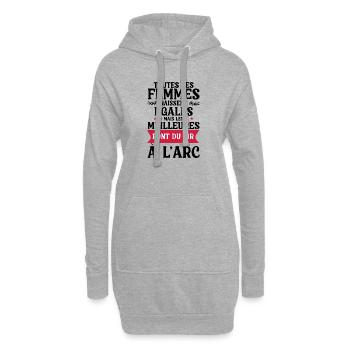 faire du tir à l arc / femme et tir à l'arc - Sweat-shirt à capuche long Femme - gris chiné - Devant