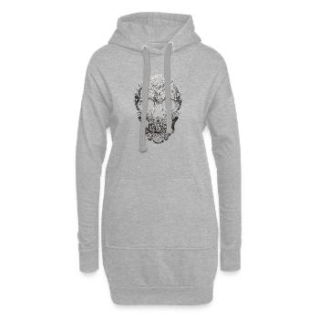 Mandala Totenkopf Ornament - Hoodie-Kleid - Grau meliert - Vorne