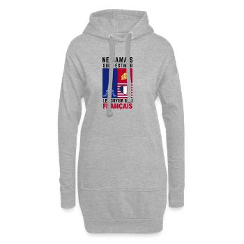 Éiffel et Coeur Français - Sweat-shirt à capuche long Femme - gris chiné - Devant