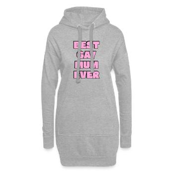 Beste schwule Mutter aller Zeiten fett rosa Text - Hoodie-Kleid - Grau meliert - Vorne