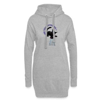 Willst du mich kätzchen? Verspielte Schwarze Katze - Hoodie-Kleid - Grau meliert - Vorne
