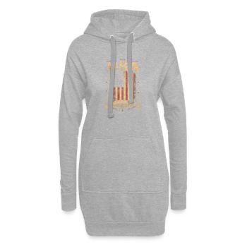 Blason vintage des drapeaux américains - Sweat-shirt à capuche long Femme - gris chiné - Devant