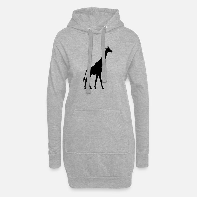 Giraffe - Hoodie-Kleid - Grau meliert