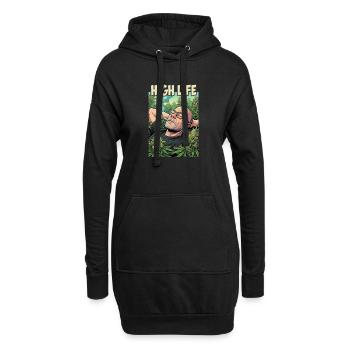 High Life : Détendu du cannabis - Sweat-shirt à capuche long Femme - noir - Devant