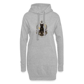 Mondbeschienener Katzenkristallgarten - Hoodie-Kleid - Grau meliert - Vorne