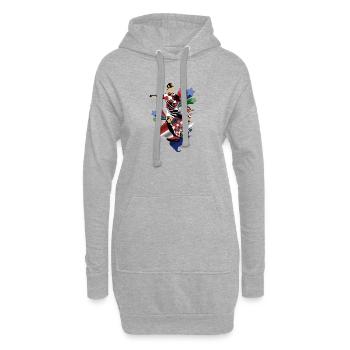 Croacia – Kroatien – Flaggen - Hoodie-Kleid - Grau meliert - Vorne