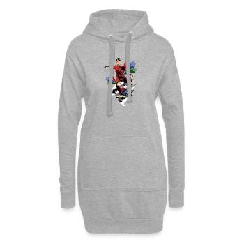 Corea – Korea – Flaggen - Hoodie-Kleid - Grau meliert - Vorne