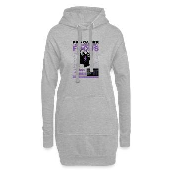 Focus Mode Gamer Humor Design - Hoodie-Kleid - Grau meliert - Vorne