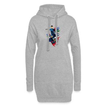 Haiti - Haiti - Flaggen - Hoodie-Kleid - Grau meliert - Vorne