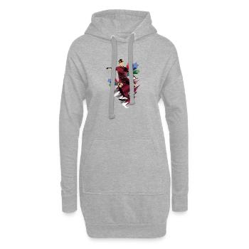 Katar - Katar - Flaggen - Hoodie-Kleid - Grau meliert - Vorne