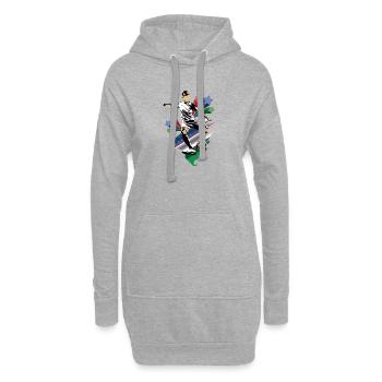 Ouzbékistan - Ouzbékistan - Drapeaux - Sweat-shirt à capuche long Femme - gris chiné - Devant