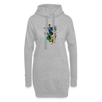 Republica del Congo – Republik Kongo – Flagge - Hoodie-Kleid - Grau meliert - Vorne