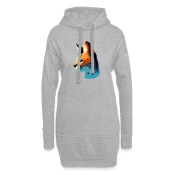 Serval - Hoodie-Kleid - Grau meliert - Vorne
