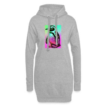 pingouin - Sweat-shirt à capuche long Femme - gris chiné - Devant