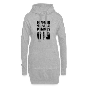 gyros souvlaki pommes - Hoodie-Kleid - Grau meliert - Vorne
