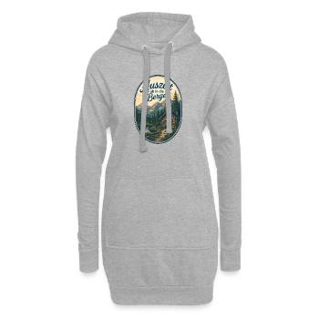Auszeit in die Berge - Hoodie-Kleid - Grau meliert - Vorne